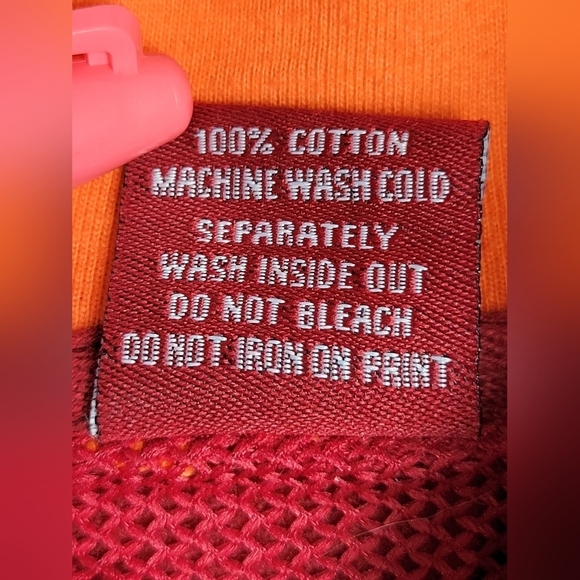 G_TOX Embroidered Oversized Lined Cotton Hoodie Red Men’s M - Picture 6 of 10